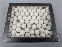 Display Case Full Of Lead Civil War Musket Balls