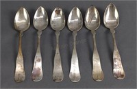 70.4g Antique .900 Coin Silver Fiddleback Spoons
