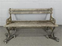 Wood And Wrought Iron Garden Bench