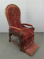 Unusual Antique Upholstered Reclining Chair