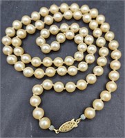 G Silver Sterling Cultured 24in Pearl Necklace