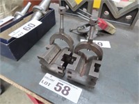 2 Engineers V Blocks 60mm & Clamps