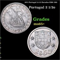 1971 Portugal 2-1/2 Escudos KM# 590 Grades GEM+ Un
