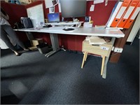 2 White Laminate Top Desks with 4 Partitions
