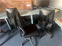 4 Black Fabric Swivel Base Managers Chair