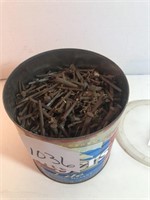 Coffe can full of square nails