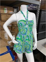 LOT OF 6 BLUE GREEN ROMPERS XS