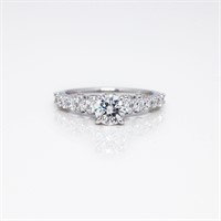 14kt Gold Natural Round Diamond Engagement Ring
