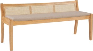 Large Powell Kasi Beige Rattan Cane Bench