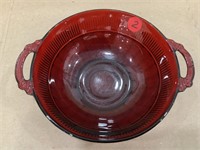 Anchor Hocking Ruby Red Coronation Glass Bowl