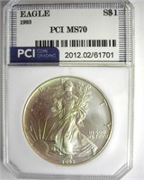 1993 Silver Eagle MS70 LISTS $4150