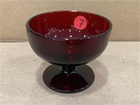 Vintage Ruby Red Depression Sherbet Glass
