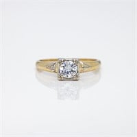 Antique 14k Gold Solitaire Diamond Engagement Ring