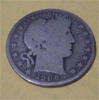 US 1906  Silver Barber  Half  Dollar