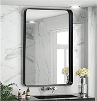 Ezooze 24x36 Inch Wall Mirror For Bathroom, Black