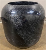 Large Black Granite or Similar Stone Planter