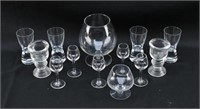 Assortment of 13 Clear Glassware