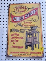 Cinnamon Cyder Syrup Tin Sign