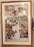 Large African Tribe Picture in Frame