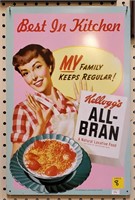 Kellogg's All Bran Cereal Metal Sign