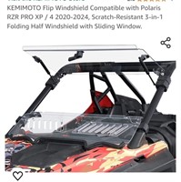 NEW Flip Windshield Compatible with Polaris RZR