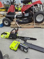 Ryobi 40v 18" chainsaw, 5 ah battery and charger