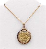 Natural Gold Nugget Pendant Necklace