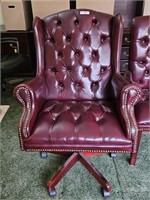 LEATHER TYPE WING BACK SWIVEL DESK CHAIR