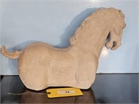 CONCRETE HORSE 20 INCHES BY 13 INCHES TALL AT HEAD