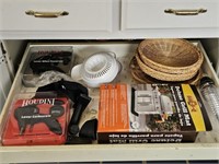 CONTENTS OF CABINET-BAKING DISHES,  POTS & PANS