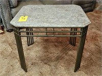 MODERN MARBLE TOP END TABLE