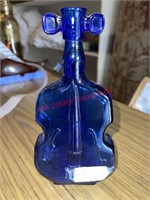Antique cobalt violin bottle  (con1)