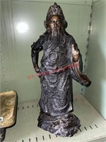18.5in Metal Chinese Emperor sculpture  (con1)
