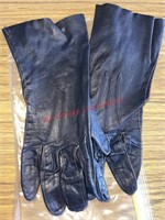 Navy ladies leather gloves (con1)