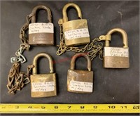 5 Corbin Brass Locks - No Keys (hallway)