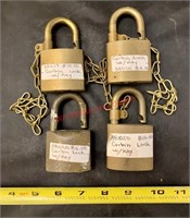 4 Corbin Brass Locks - No Keys (hallway)