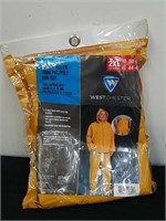 New 2XL 3-piece yellow poly PVC rain suit