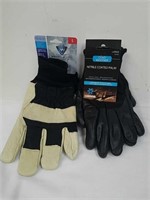 New size large leather gloves with knit wrist and