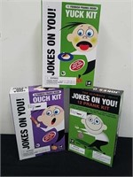 New jokes on you yuck kit, ouch kit, and prank