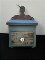Vintage 7.25x 14 in wooden Spice cabinet/salt Box