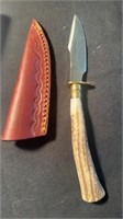 New 7.5” Stag Skinner Knife with Sheath