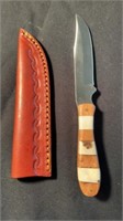 New 7.5” Stag/Wood Handle Knife with Sheath
