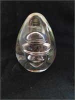 3.5 inch tall glass egg paper weight, please
