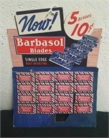 Vintage barbasol blades display has 16 boxes with