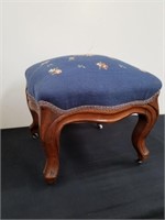 Vintage stool on casters 16 x 16 x 16 in