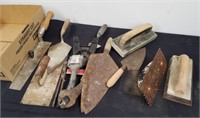 Group of trowels and tools