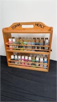 Group of paints with wood storage stand 16 X 16
