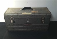 Vintage metal Craftsman tool box with tools 20x