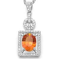1.7CT Oval Azotic Topaz and Diamond Vintage Style
