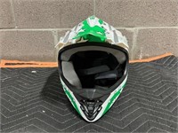 FM325 Motocross Helmet White and Green